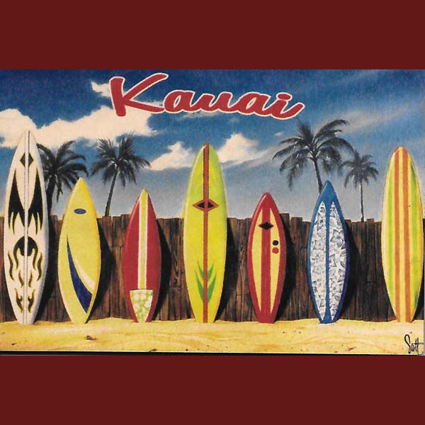 Wooden Kauai Postcard - The Lineup, by Hawaiian Woody's , Home - Hawaiian Woody's, The Kauai Store
 - 1