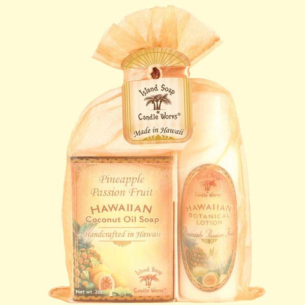 Organza Gift Bag - Pineapple Passion Fruit and Lotion, 2 oz. by Island Soap & Candle Works , Beauty - Island Soap & Candle Works, The Kauai Store
