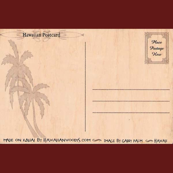 Wooden Kauai Postcard - Plumeria, by Hawaiian Woody's , Home - Hawaiian Woody's, The Kauai Store
 - 2