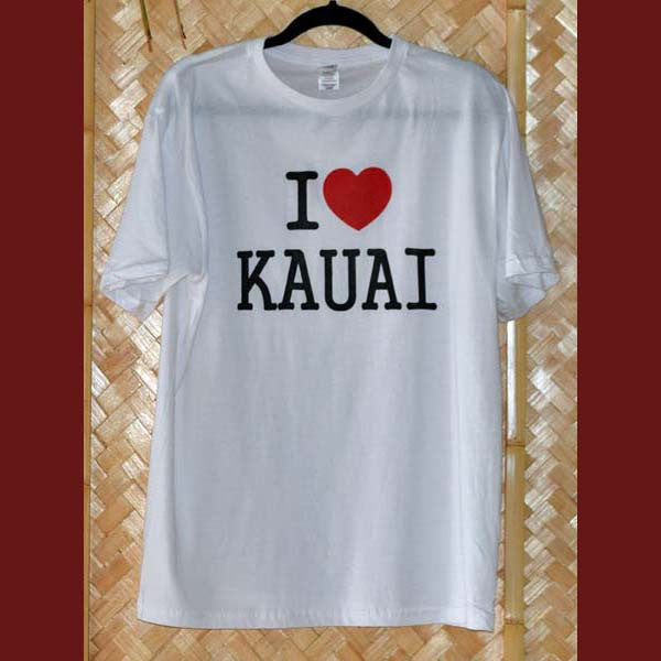 T-Shirt - I Heart Kauai, White by The Kauai Store , Shirts - The Kauai Store, The Kauai Store
