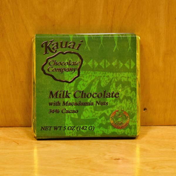 Chocolate Bar - 34% Cacao Milk Chocolate with Macadamia Nuts, by Kauai Chocolate Company , Chocolate - Kauai Chocolate Company, The Kauai Store
