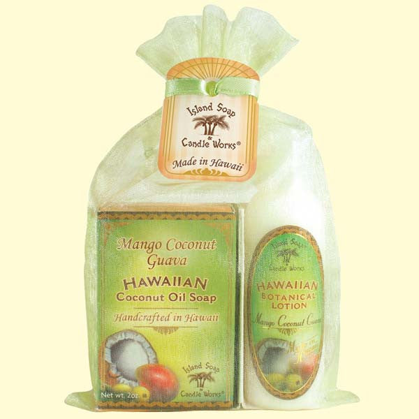 Organza Gift Bag - Mango Coconut Guava Soap and Lotion, 2 oz. by Island Soap & Candle Works , Beauty - Island Soap & Candle Works, The Kauai Store
