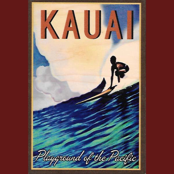 Wooden Kauai Postcard - Playground Of The Pacific, by Hawaiian Woody's , Home - Hawaiian Woody's, The Kauai Store
 - 1